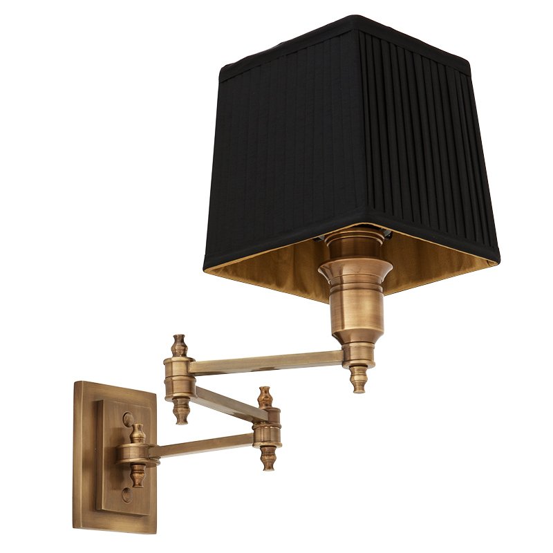 Бра Wall Lamp Lexington Swing Brass+Black Латунь Античная полированная Черный в Саратове | Loft Concept 