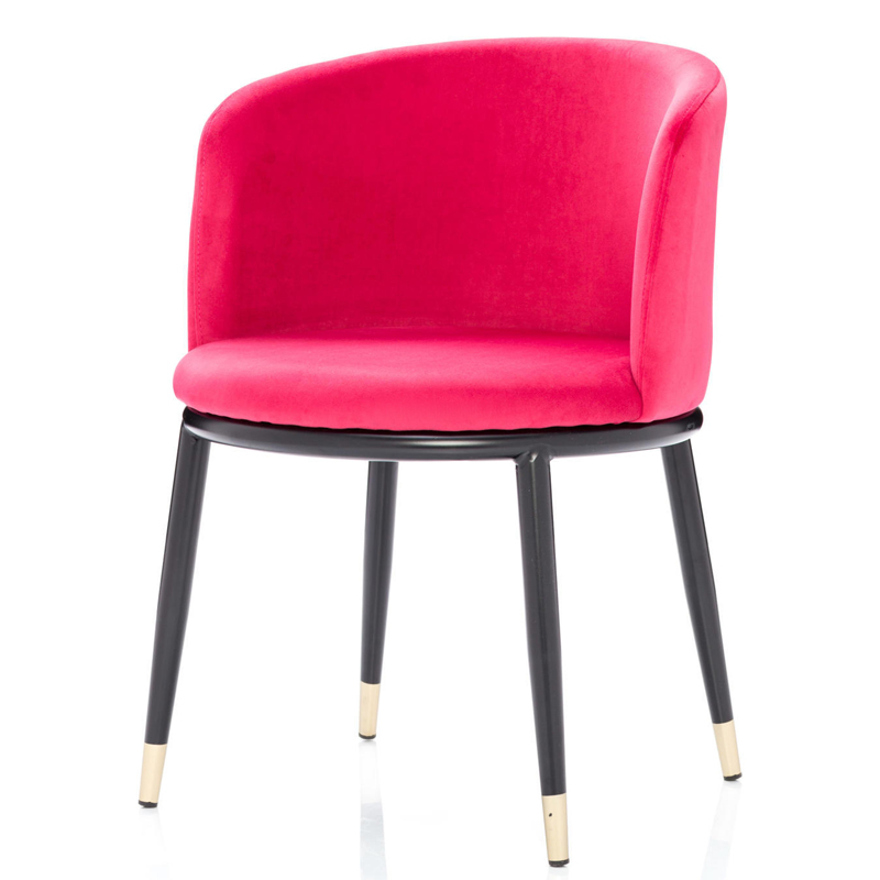 Стул Dining Chair Foucault Crimson Малиновый (Crimson) Черный Золотой в Саратове | Loft Concept 