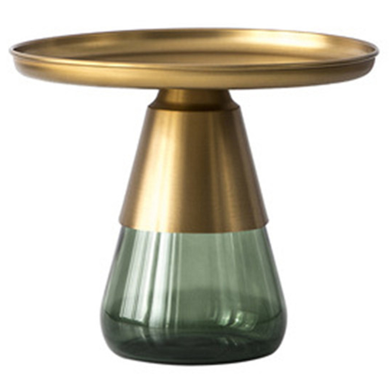 Круглый приставной стол Classico Round Green Side Table High Зеленый Латунь Круглый приставной стол Classico Round Green Side Table High Зеленый Латунь в Саратове | Loft Concept