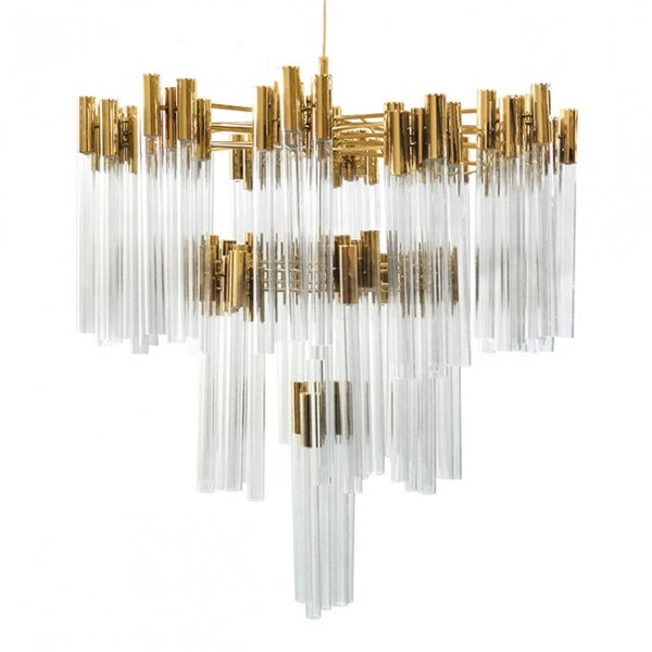 Люстра Contemporary chandelier crystal brass Глянцевое золото Прозрачное Стекло в Саратове | Loft Concept 