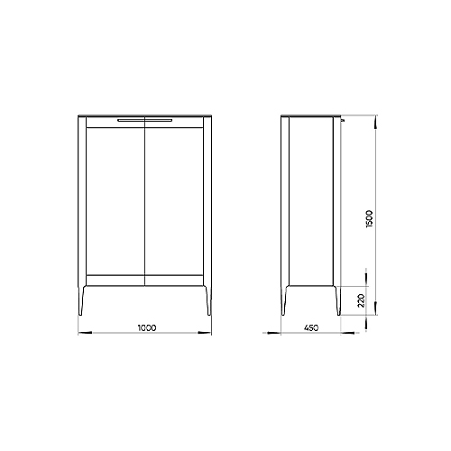 Витрина белая с 2-мя стеклянными дверцами и 3-мя полками Type  в Саратове
