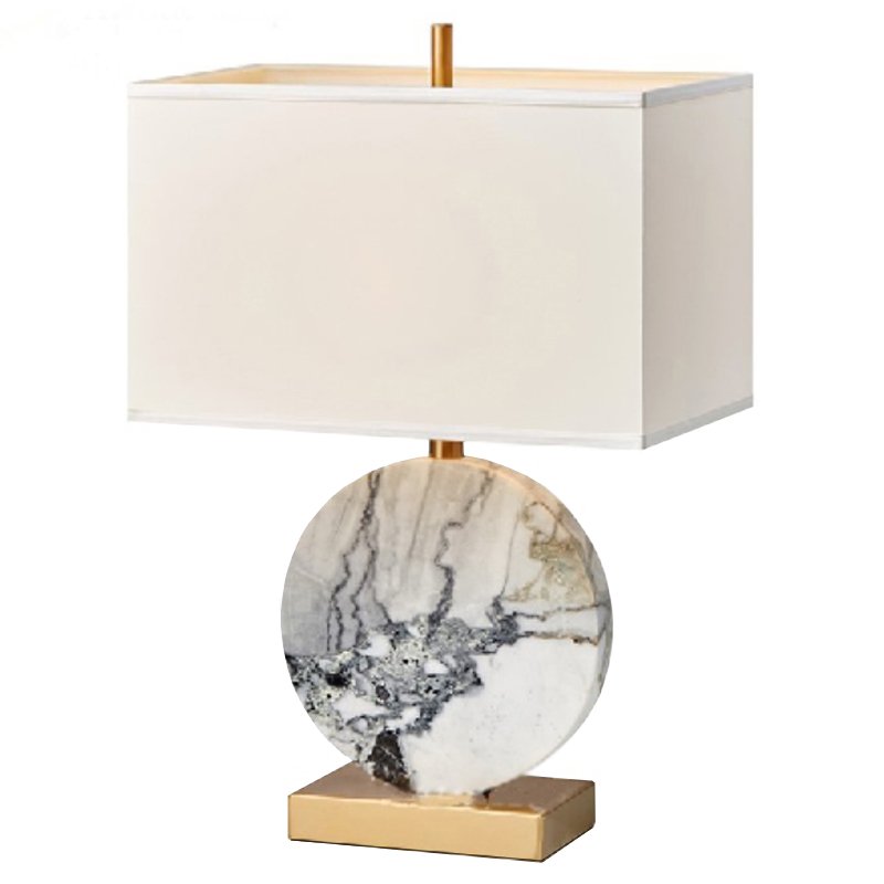 Настольная лампа Lua Grande Table Lamp gray marble Белый Серый Латунь в Саратове | Loft Concept 