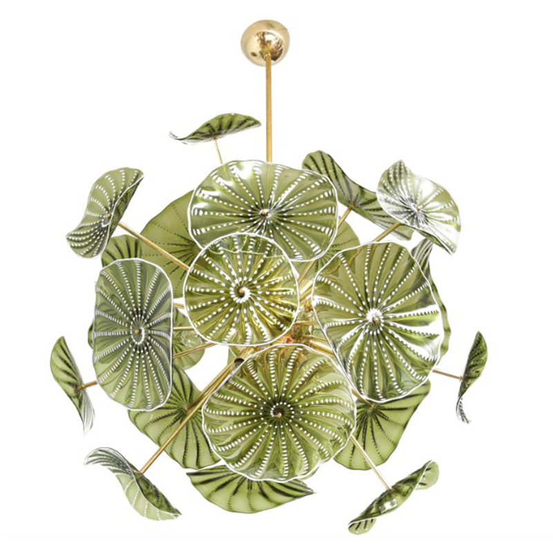 Дизайнерская Люстра Зеленое Стекло Модерн середины ХХ века Murano Hand Blown Chartreuse Green Glass Chandelier Латунь Зеленый Дизайнерская Люстра Зеленое Стекло Модерн середины ХХ века Murano Hand Blown Chartreuse Green Glass Chandelier Латунь Зеленый в Саратове | Loft Concept