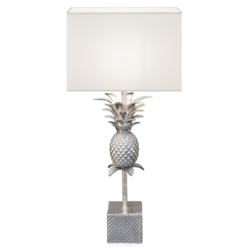 Настольная лампа LAMPTABLE PINEAPPLE STRAIGHT white Белый Серебряный в Саратове | Loft Concept 