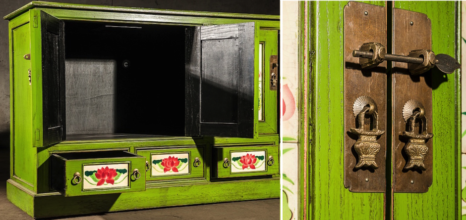 Китайский комод Rustic Cupboard Зеленый Китайский комод Rustic Cupboard Зеленый - Loft-Concept в Саратове