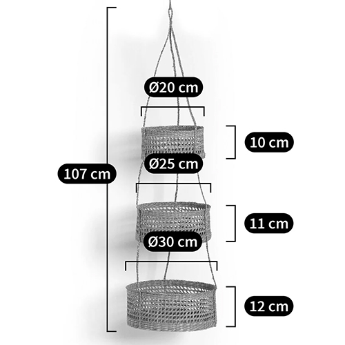 Подвесные плетеные корзины для цветов Musa Wicker Baskets в Саратове