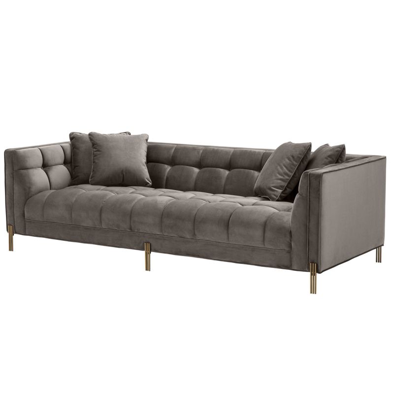 Диван Eichholtz Sofa Sienna grey Серый Матовая латунь в Саратове | Loft Concept 