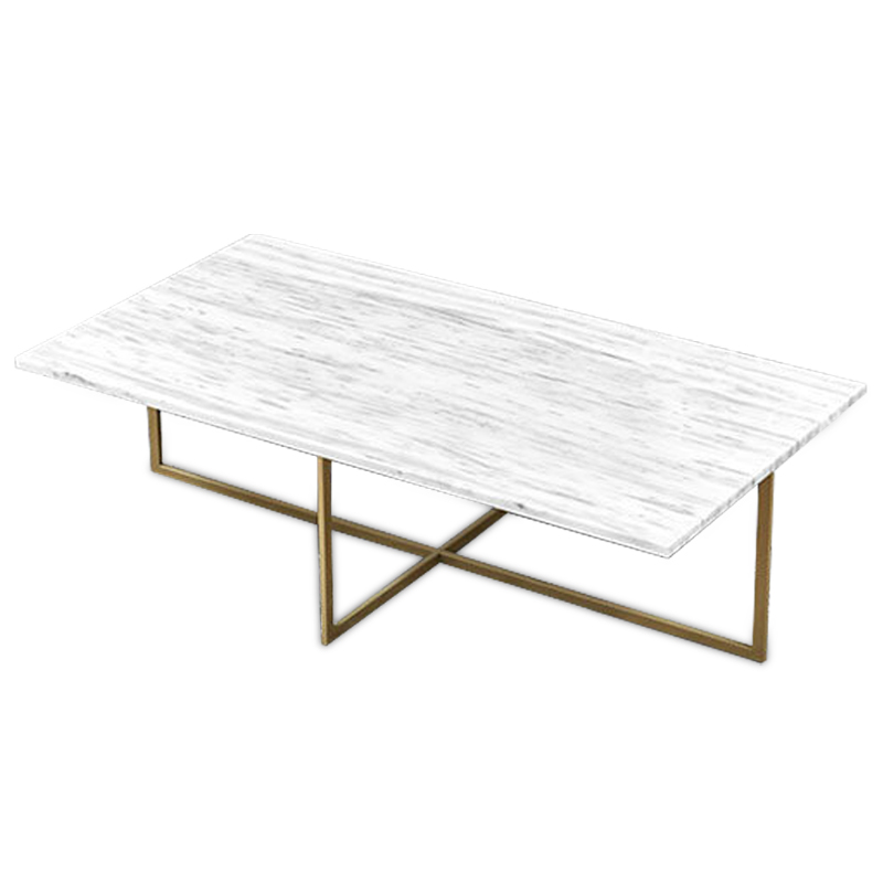 Кофейный стол Monson Coffee Table Белый Золотой в Саратове | Loft Concept 