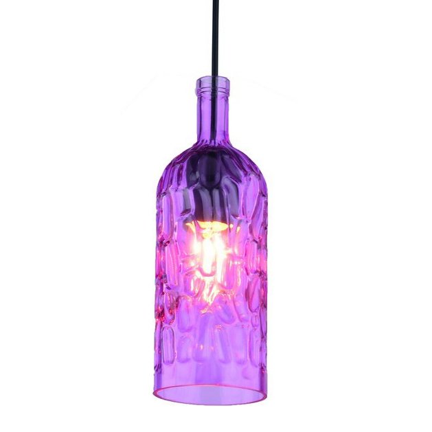 Подвесной светильник Geometry Glass Purpur Bottle Pendant Сиреневый в Саратове | Loft Concept 