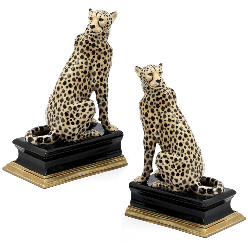 Держатель для книг BOOKEND CHEETAH Черный Золотой Бежевый в Саратове | Loft Concept 