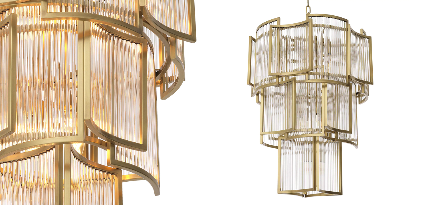 Люстра Eichholtz Chandelier Jet Set Brass - фото