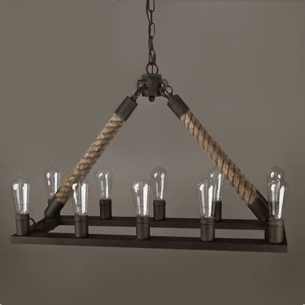 Люстра Square Mini 10 Loft Rope Light Коричневый в Саратове | Loft Concept 