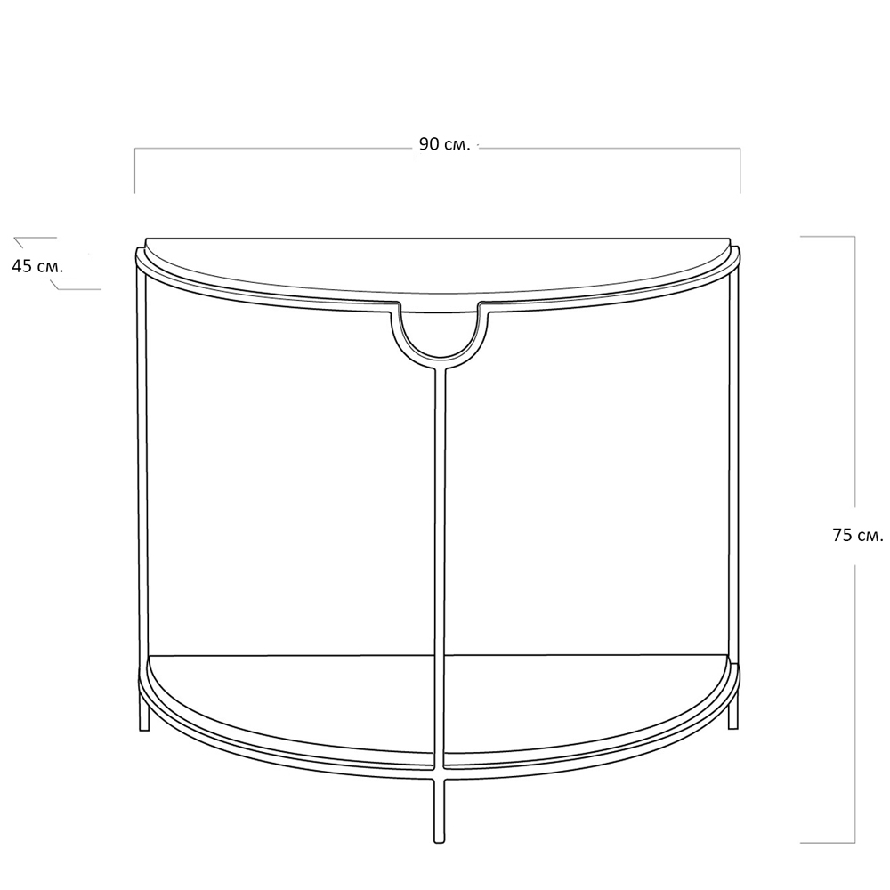 Консоль полукруглая с 2-мя полками Semicircular Console Консоль полукруглая с 2-мя полками Semicircular Console в Саратове