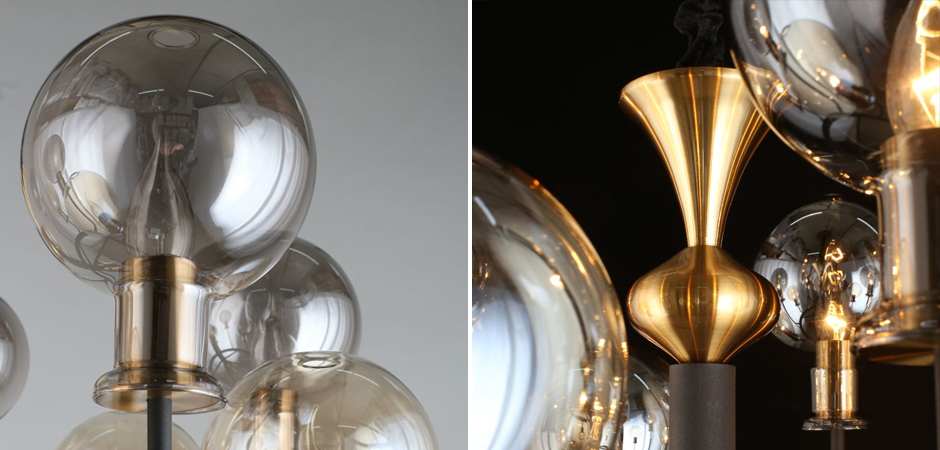 Люстра c дымчатым стеклом Champagne Glass Люстра c дымчатым стеклом Champagne Glass - Loft-Concept в Саратове