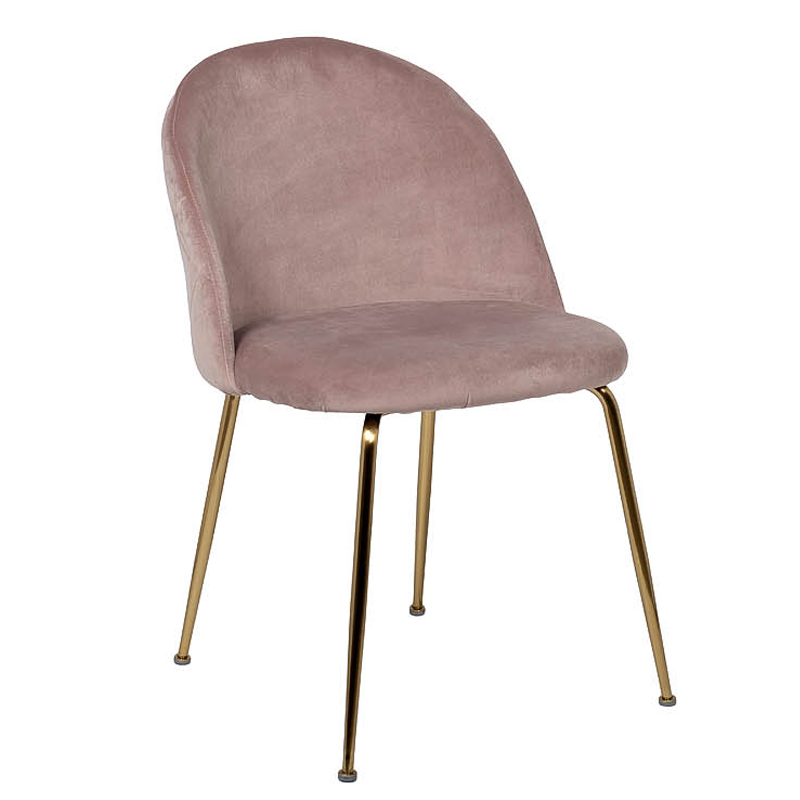 Стул Sadler Chair pink velor Розовый (Rose) Золотой Стул Sadler Chair pink velor Розовый (Rose) Золотой в Саратове | Loft Concept