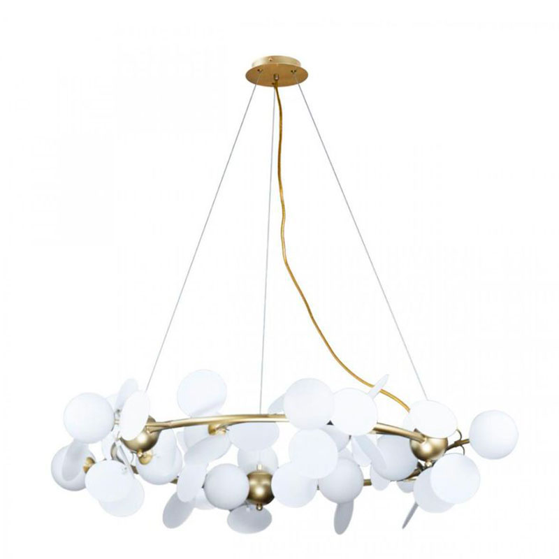 Люстра MATISSE Chandelier circle White диаметр 105 Белый Золотой в Саратове | Loft Concept 