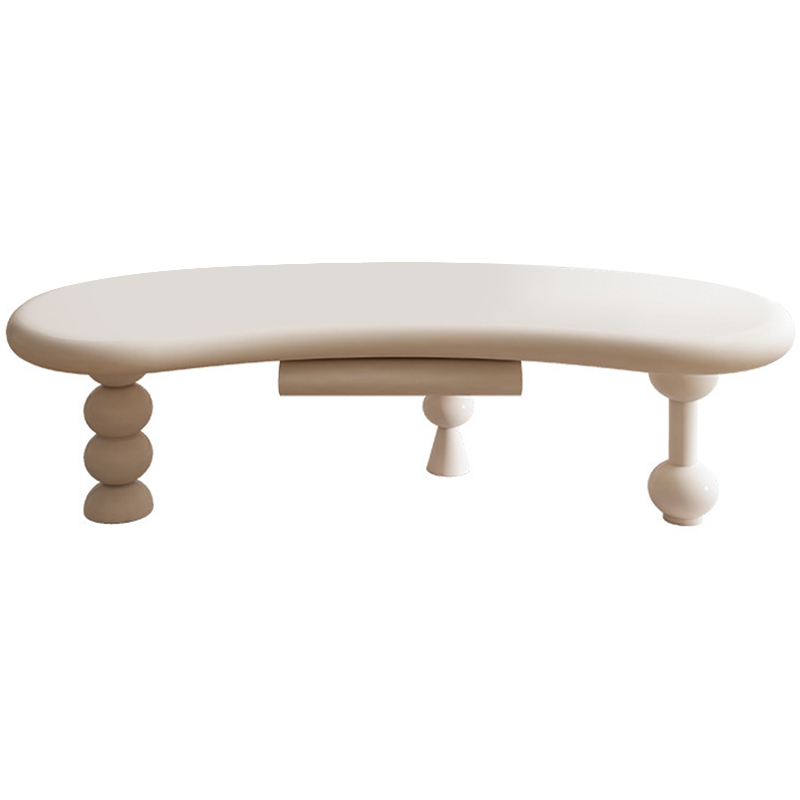 Кофейный стол с ящиком Martina Unique Shape Coffee Table Бежевый Кофейный стол с ящиком Martina Unique Shape Coffee Table Бежевый в Саратове | Loft Concept