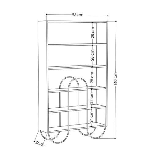 Стеллаж прямой белый с 5-ю открытыми полками NORFOLK BOOKCASE WHITE в Саратове