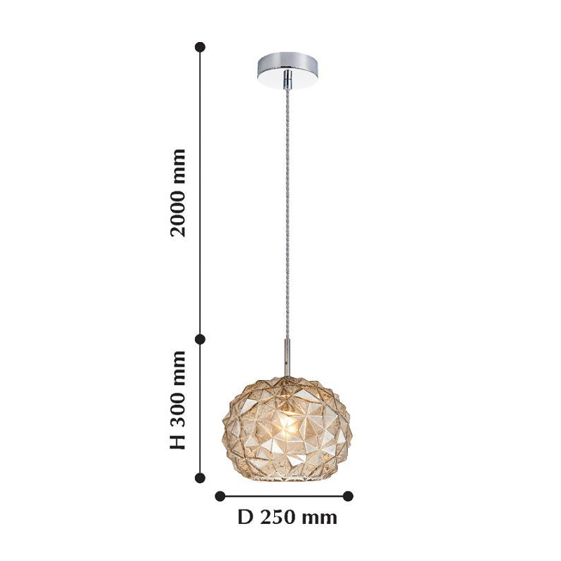 Подвесной светильник коньячного цвета Geometry Glass в Саратове
