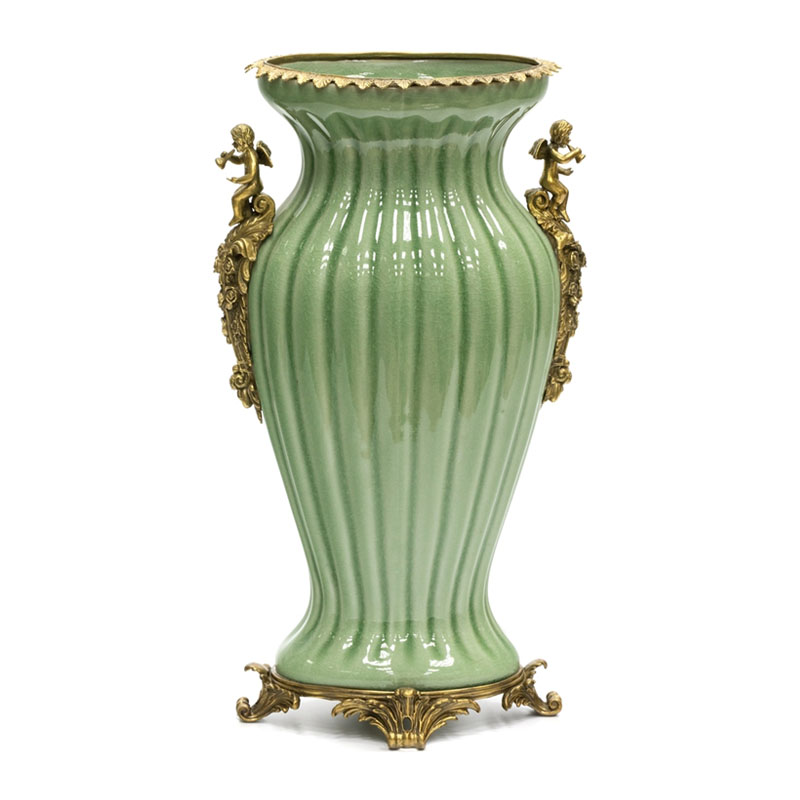 Ваза Bronze Angel Vase green Бронза Зеленый в Саратове | Loft Concept 