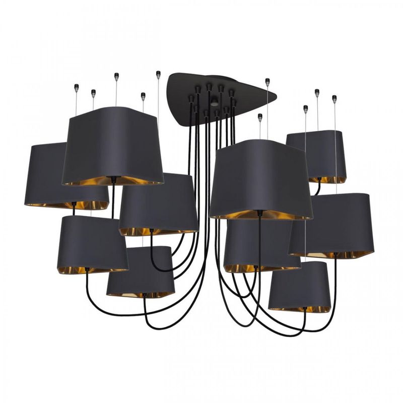 Люстра Designheure Lighting Black Grand Nuage10 плафонов Черный Золотой в Саратове | Loft Concept 