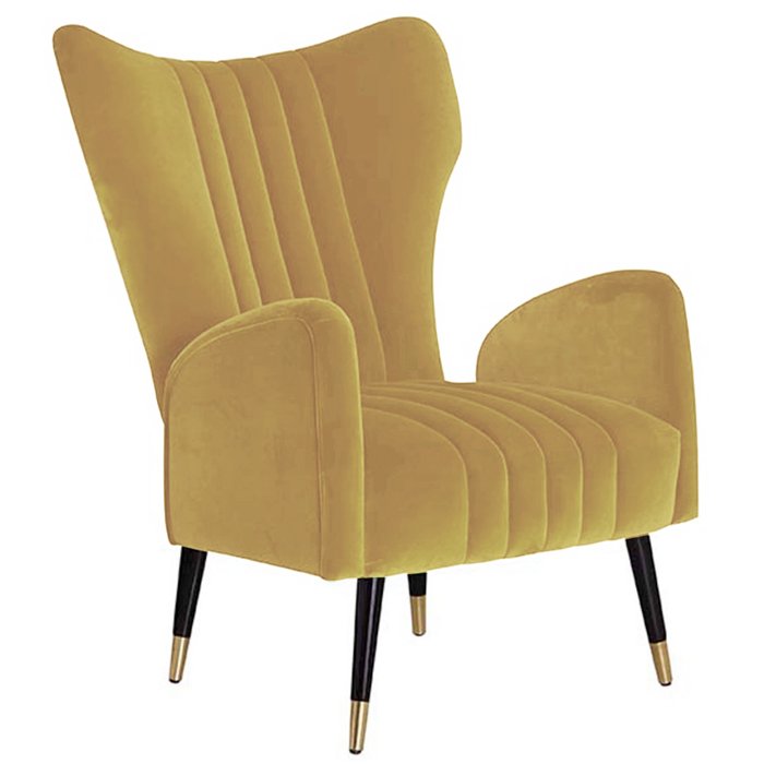 Кресло plant-collections Drummond Armchairs Gold Velvet Желтый в Саратове | Loft Concept 