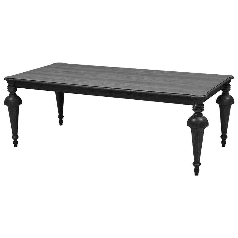 Обеденный деревянный стол Kelise Black Dinner Table Чёрный Черный Обеденный деревянный стол Kelise Black Dinner Table Чёрный Черный в Саратове | Loft Concept