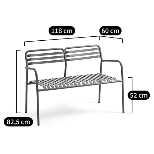 Скамья из алюминия Mack Metal Bench Black в Саратове