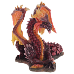Декоративная статуэтка Дракон Красный Red Dragon with Orange Wings Statuette варинант исполнения - 4 | Loft Concept в Саратове