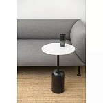 Кофейный столик с белой мраморной столешницей на черном основании Tall Coffee Black and White Table варинант исполнения - 2 | Loft Concept в Саратове