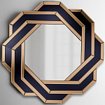 Зеркало восьмиугольное в черно-золотистой раме Pairing варинант исполнения - 1 | Loft Concept в Саратове