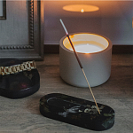 Подставка под благовония из эпоксидной смолы шампань Epoxy Resin Flowers Incense Oval Stand Champagne варинант исполнения - 3 | Loft Concept в Саратове