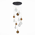 Люстра светодиодная с сферическими стеклянными плафонами Splatter варинант исполнения - 6 | Loft Concept в Саратове