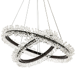 Люстра два кольца с хрустальным декором Rowan Crystal Ring Horizontal Black Chandelier варинант исполнения - 1 | Loft Concept в Саратове