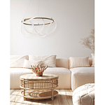 Люстра подвесная круглая золотого цвета с белыми изогнутыми световыми линиями Luke Lampco Tracer Lamp варинант исполнения - 13 | Loft Concept в Саратове