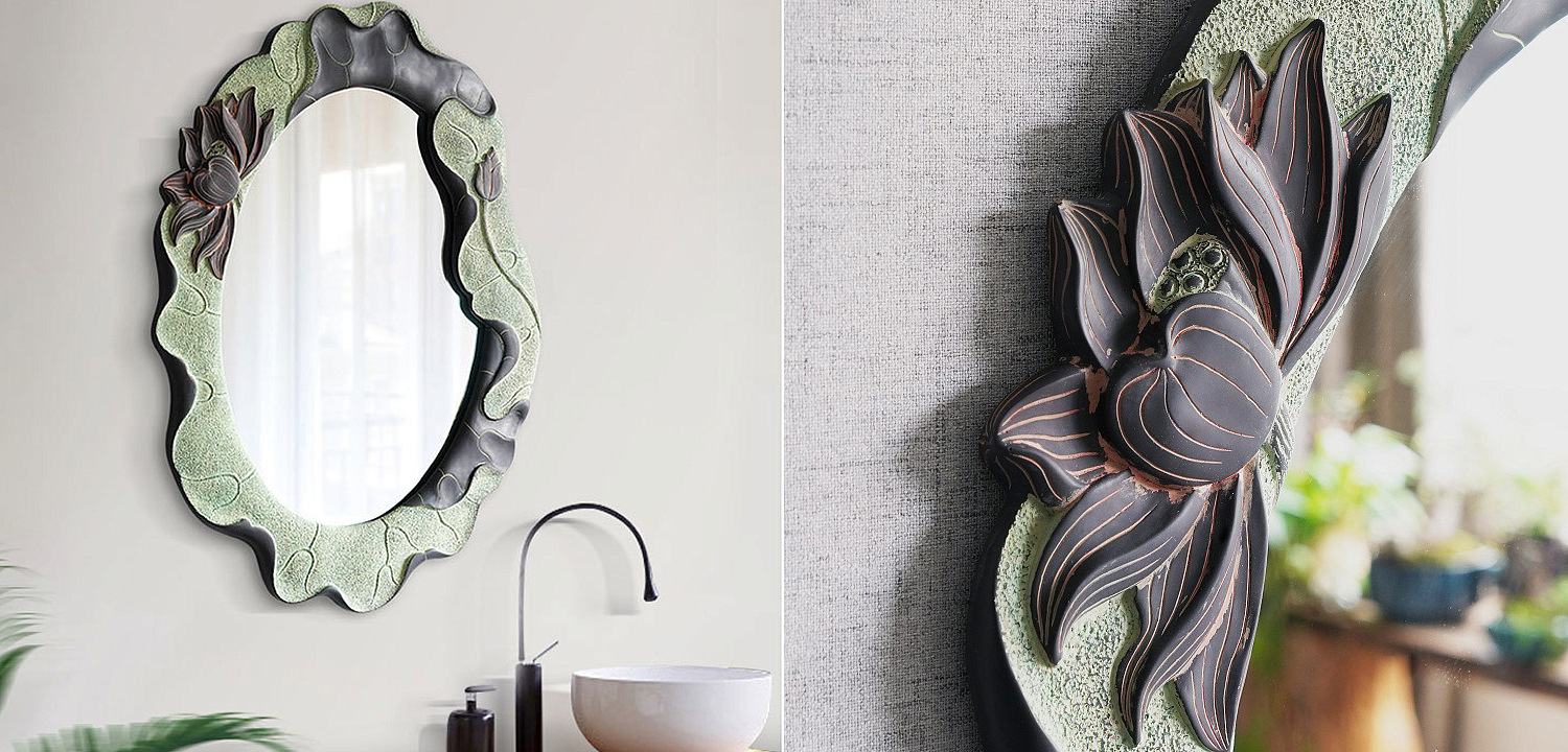 Зеркало Mirror Lotus Flowers oval Зеркало Mirror Lotus Flowers oval - Loft-Concept в Саратове