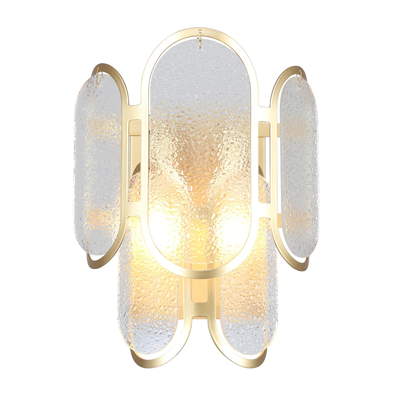 Бра из овальных элементов из непрозрачного стекла Conformation Латунь в Саратове | Loft Concept 