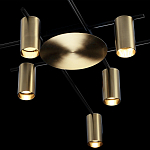 Потолочный светильник с 8-ю цилиндрическими плафонами цвета латунь TRIBES CHANDELIER варинант исполнения - 4 | Loft Concept в Саратове