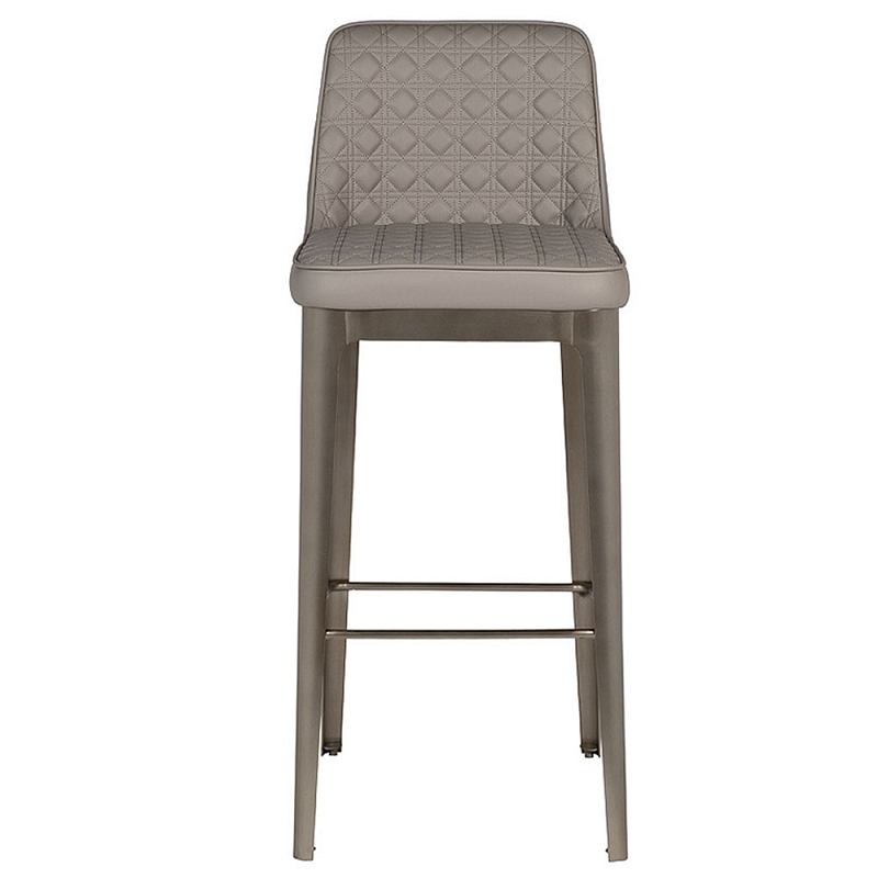 Стул барный светло-серый из экокожи Spectacular High Bar Stool Светло-серый Стул барный светло-серый из экокожи Spectacular High Bar Stool Светло-серый в Саратове | Loft Concept