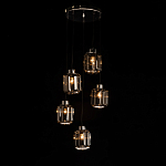 Люстра с 5-ю плафонами серого цвета Smoked Prism варинант исполнения - 3 | Loft Concept в Саратове