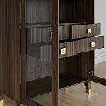 Дизайнерский шкаф витрина Elsa Dreams Walnut с 4-мя ящиками варинант исполнения - 8 | Loft Concept в Саратове