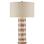 Настольная лампа с узором вдоль колоннообразного основания Brick Surface варинант исполнения - 3 | Loft Concept в Саратове