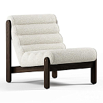 Кресло с деревянным каркасом и обивкой из белой ткани букле Medieval Furniture варинант исполнения - 2 | Loft Concept в Саратове