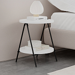 Стол приставной с 2-мя круглыми белыми столешницами ESSEL SIDE TABLE WHITE варинант исполнения - 7 | Loft Concept в Саратове