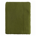 Плед из хлопка жемчужной вязки оливкового цвета Waffle Comfort варинант исполнения - 4 | Loft Concept в Саратове