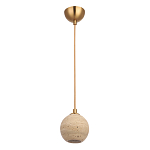 Подвесной светильник с шарообразным плафоном из травертина Shaw Marble Lighting варинант исполнения - 1 | Loft Concept в Саратове