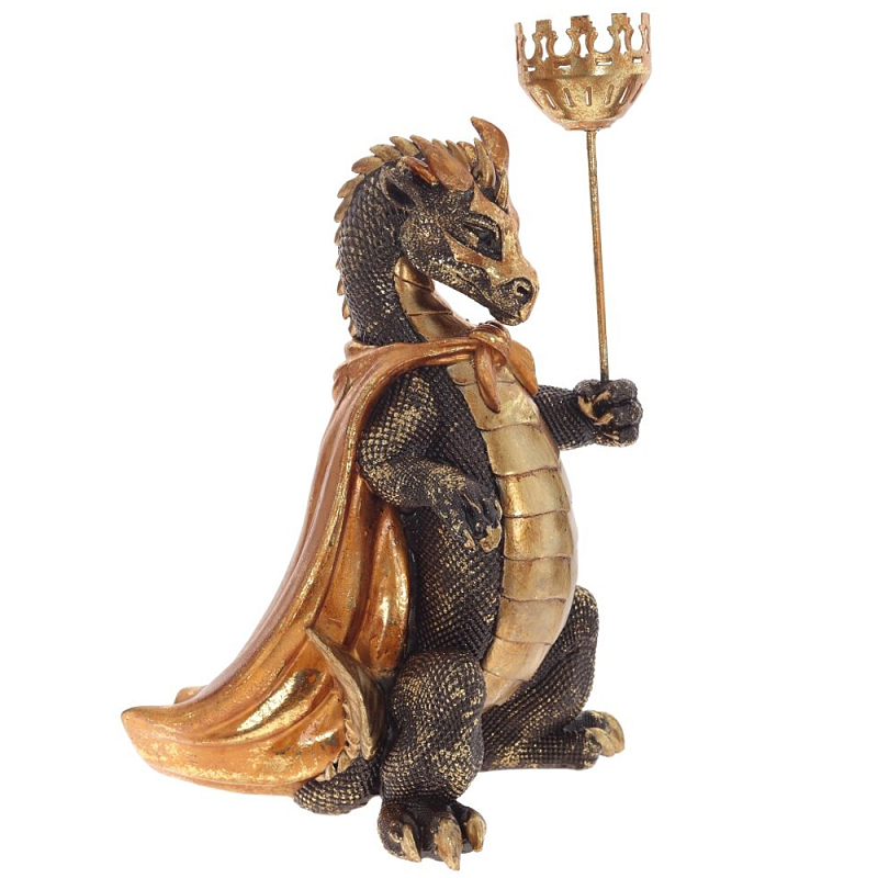Подсвечник в виде дракона Dragon candlestick Gold Золотой Черный Подсвечник в виде дракона Dragon candlestick Gold Золотой Черный в Саратове | Loft Concept