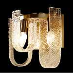 Бра с металлическим основанием золотого цвета и хрустальными подвесками Textured Glass варинант исполнения - 5 | Loft Concept в Саратове