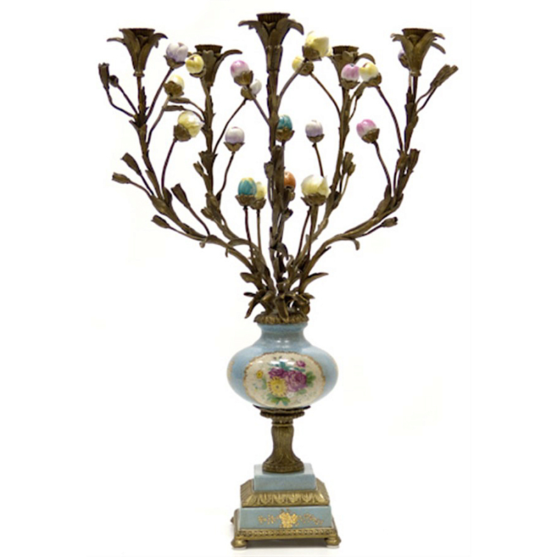 Подсвечник Multi-Colored Buds Бронза Голубой пастельный Мульти Подсвечник Multi-Colored Buds Бронза Голубой пастельный Мульти в Саратове | Loft Concept