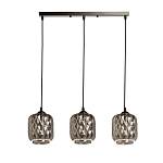 Люстра с тремя плафонами из серого граненого стекла Smoked Prism варинант исполнения - 2 | Loft Concept в Саратове